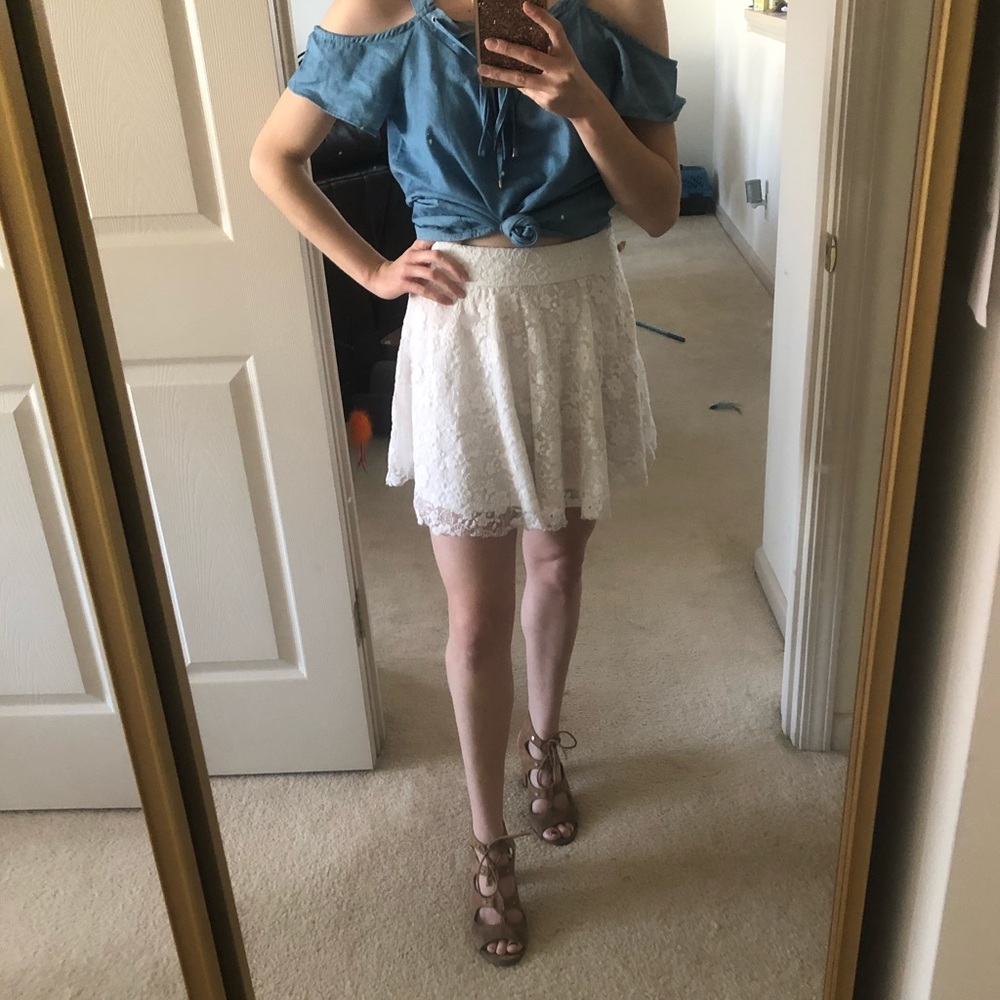 Hollister White Lace Skirt